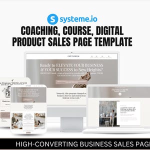 Modello di funnel di vendita per coaching, corsi o prodotti digitali di Systeme.io, landing page (importazione con un clic)