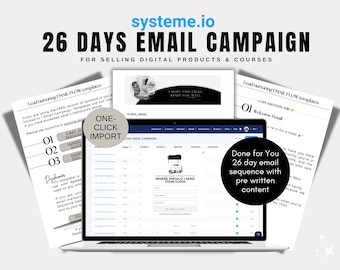Systeme.io Email Campaign with Pre-Written 26-Day Sequence (One-Click Import)
