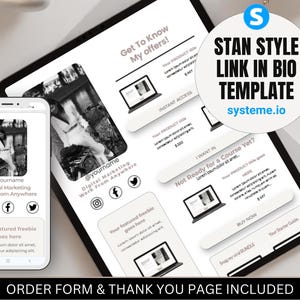 Link in Bio Funnel Template for Systeme.io | Done For You Systeme.io One Click Import | Instagram Link In Bio | Stan Store Themed Website