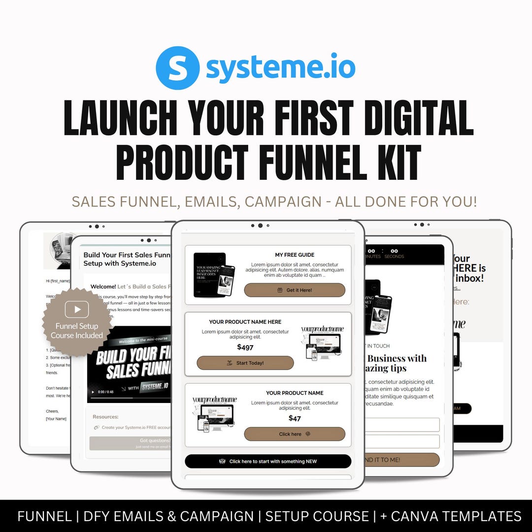 Systeme.io Digital Product Sales Funnel Kit | Tripwire Funnel | Setup ...