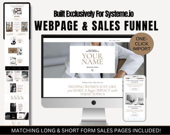 Template salesfunnel van Systeme.io: coaching, cursus, bestemmingspagina digitale producten (installatie met één klik)