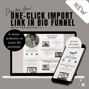 Link in Bio Funnel Template for Systeme.io | Done For You Systeme.io One Click Funnel Import | Instagram Link In Bio | Stan Store Themed