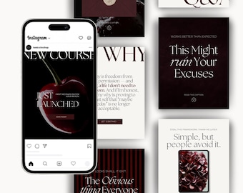 Mix & Match Instagram Carousel Post Templates: Feminine, Made in Canva (Digital Download)