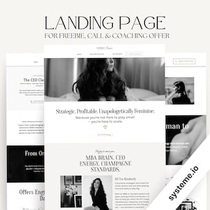 Plantilla de página de destino de Systeme.io / Imán de clientes potenciales y embudo de ventas para coaches y creadores de cursos