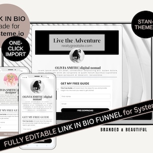 Link in Bio Funnel Template for Systeme.io | Done For You Systeme.io One Click Funnel Import | Instagram Link In Bio | Stan Store Themed
