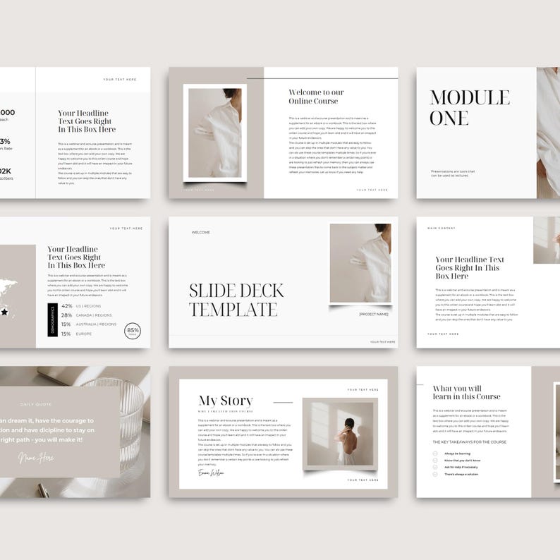 Canva Presentation Template | 50+ Slide Deck (powerpoint Compatible) - Etsy