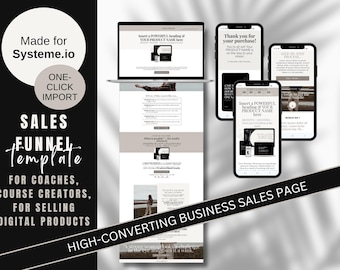Systeme.io Sales Funnel Template to sell Digital Products: One-Click Import