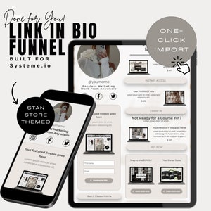 Link in Bio Funnel Template for Systeme.io | Done For You Systeme.io One Click Funnel Import | Instagram Link In Bio | Stan Store Themed