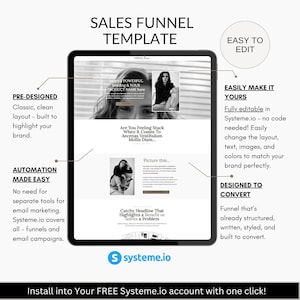 System.io Templates Systeme.io Sales Funnel Template: for Digital Products | Courses ...