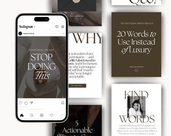 Mix & Match Instagram Carousel Post Templates: Feminine, Made in Canva (Digital Download)