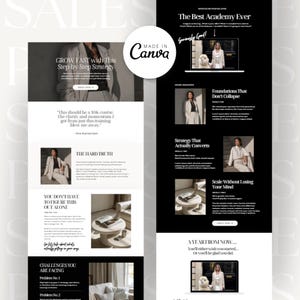 Mall för Canva-landningssida för affärscoacher på en sida | Elegant lyxdesign