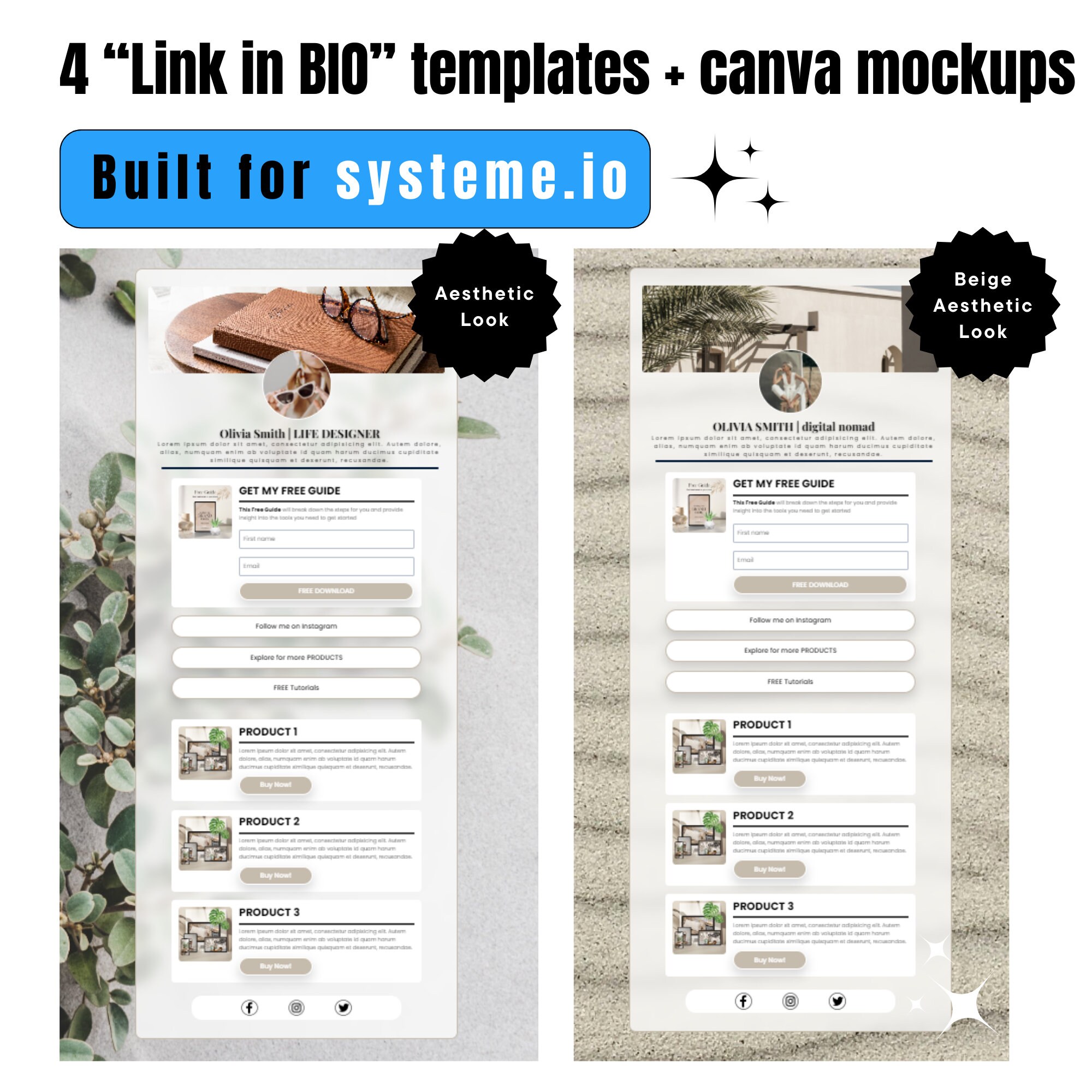 Link in Bio Funnel Template for Systeme.io Done for You Systeme.io One ...