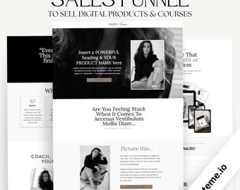 Sales Funnel Template to sell Digital Products, Courses, Coaching Offers