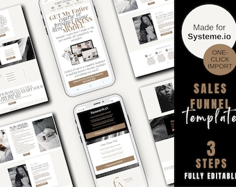 Systeme.io Sales Funnel Template: One-Click Import, für Kurse & Coaching oder digitale Produkte, voll editierbar