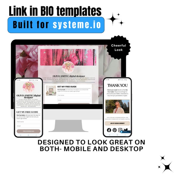 Link in Bio Funnel Template for Systeme.io | Done For You Systeme.io One Click Funnel Import | Instagram Link In Bio | Stan Store Themed