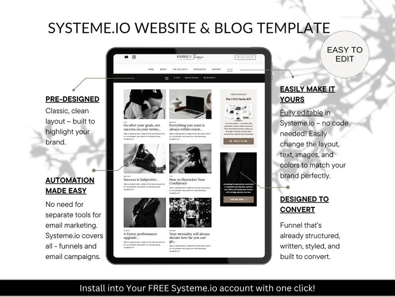 System.io Templates Systeme.io Website & Blog Template - Etsy
