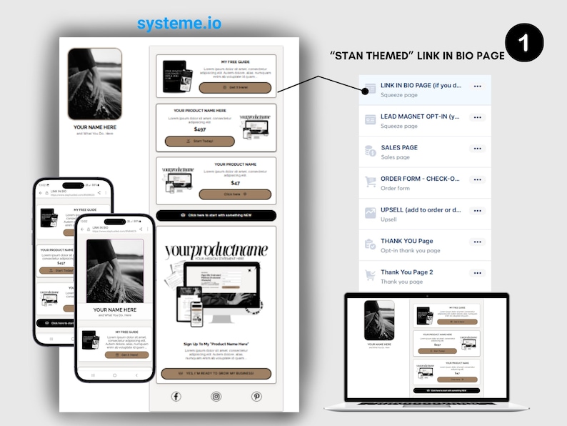 systeme.io, funnel, link in bio, sales funnel, one click import, done for you, landing page, squeeze page, digital marketing template, digital, 1-click import, tripwire, funnel, opt in, email marketing, systeme io template, template, upsell, bio link, 5 step tripwire, multi step tripwire funnel, systeme.io stan store dupe, systeme.io selling ebooks funnel, systeme.io pro landing page, systeme.io pro, systeme.io sales funnel, systeme.io 5 page funnel, systeme.io webinar funnel, ebook, canva, lib