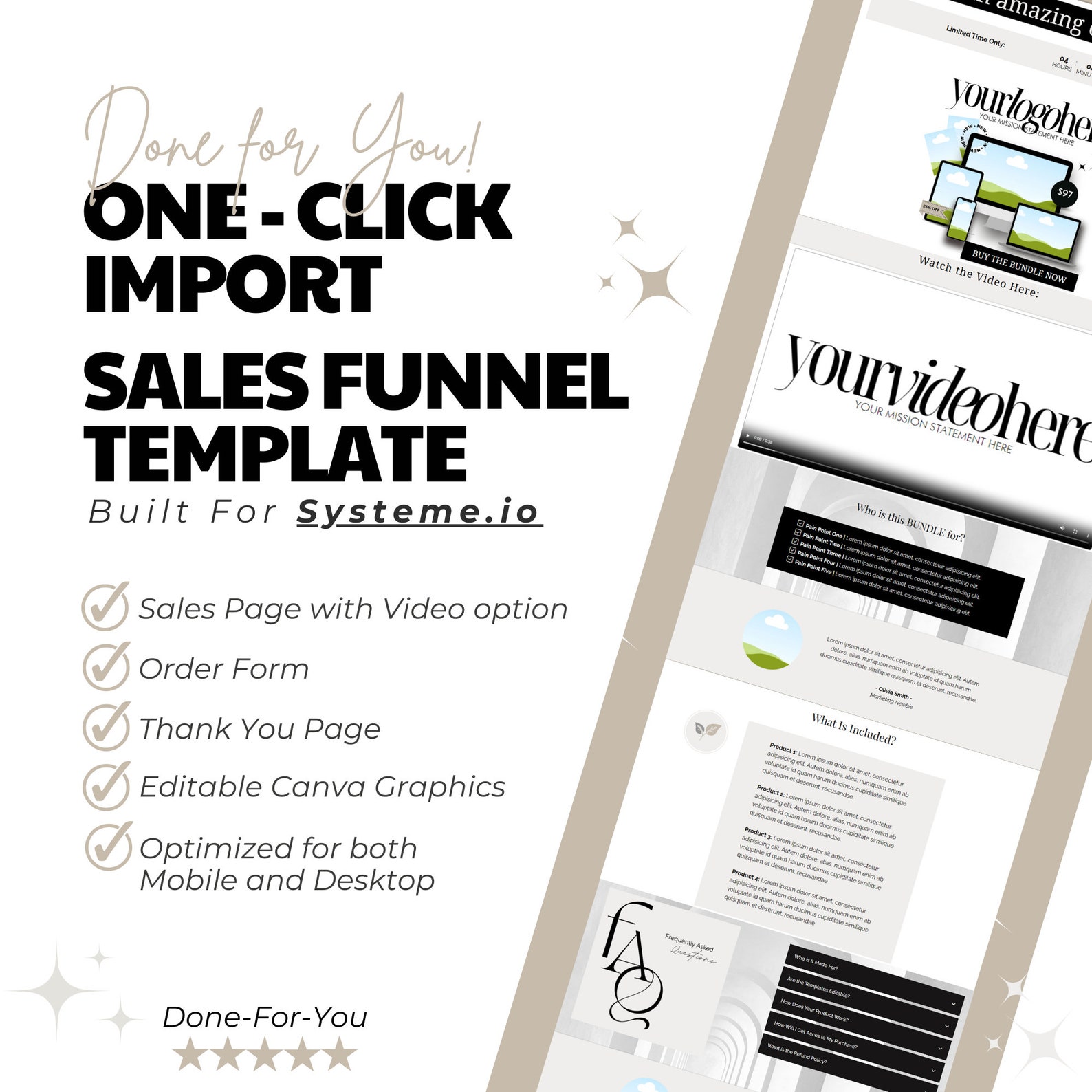 Sales Funnel Template Done for You Systeme.io One Click Funnel Import ...