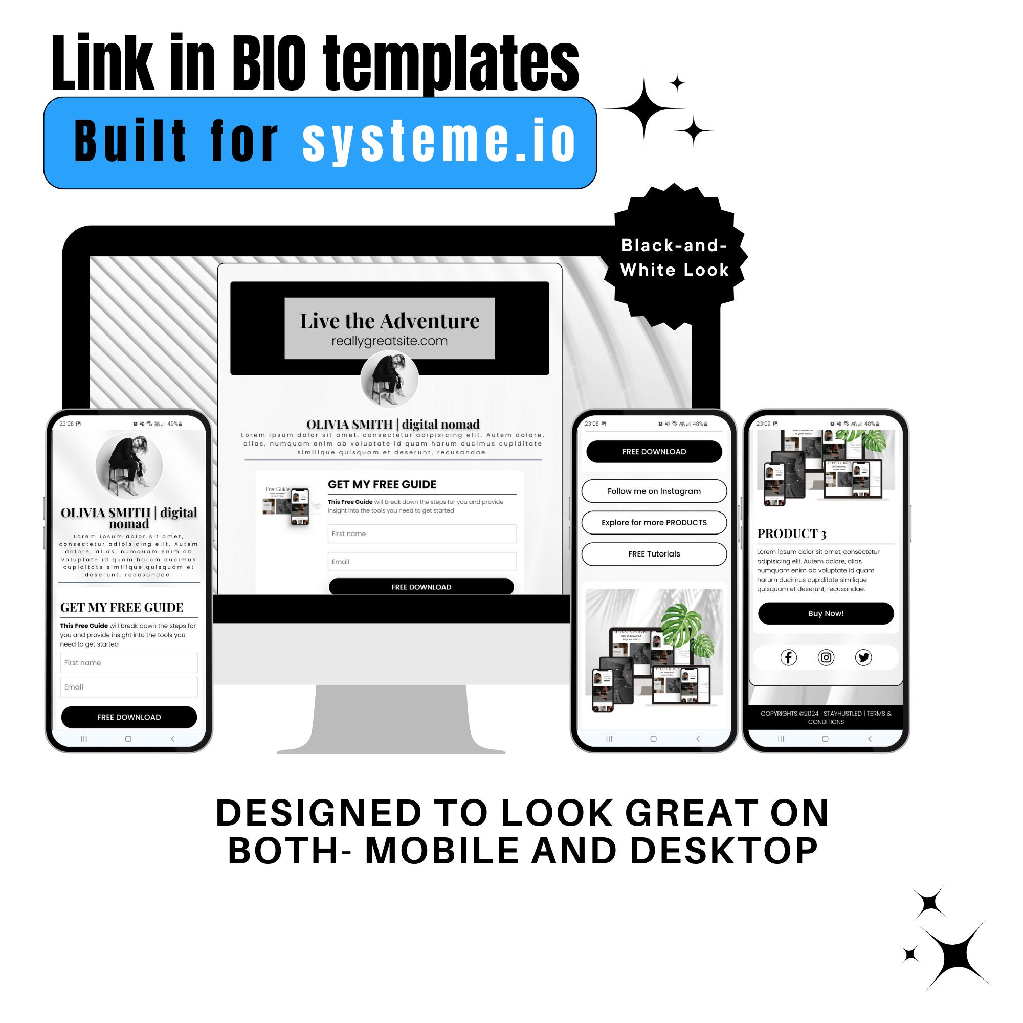 Link in Bio Funnel Template for Systeme.io Done for You Systeme.io One ...