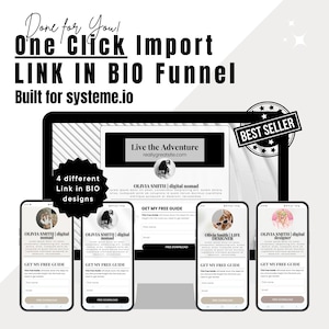 Link in Bio Funnel Template for Systeme.io | Done For You Systeme.io One Click Funnel Import | Instagram Link In Bio | Stan Store Themed