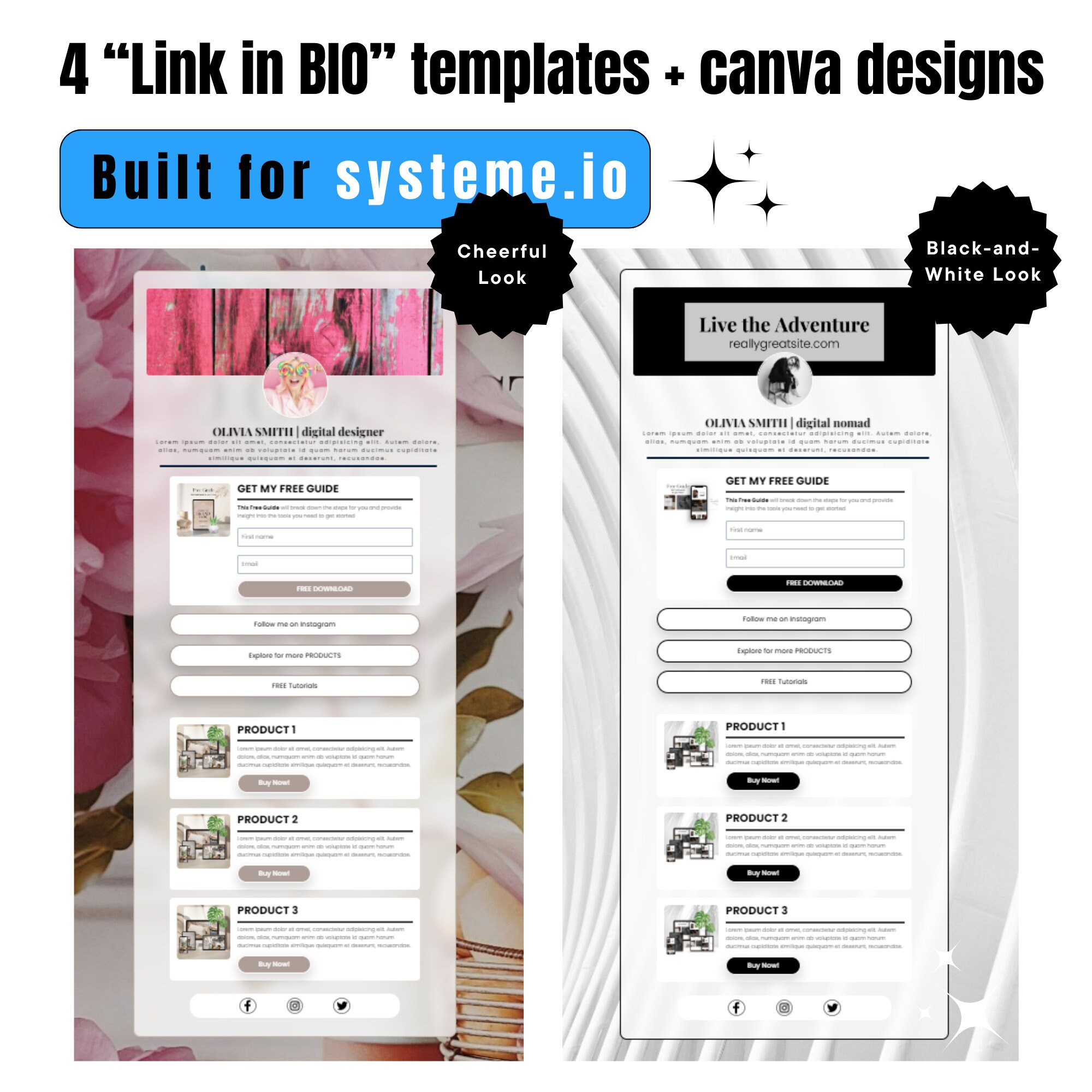 Link in Bio Funnel Template for Systeme.io Done for You Systeme.io One ...