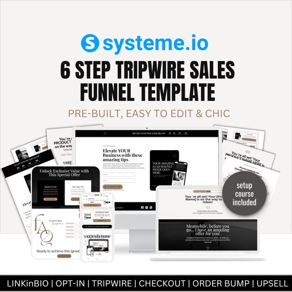 6-Step Systeme.io Tripwire Sales Funnel Template for selling Digital Products