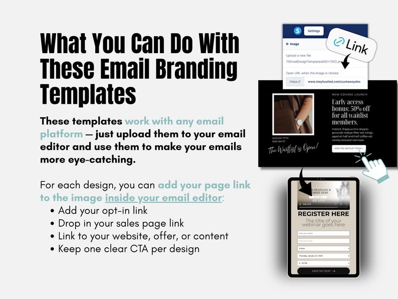 Your Emails Don’t Need to Blend In, and Not Everything Has to Be Beige!
Somewhere along the way, “professional” became a synonym for beige, safe, and forgettable.
But your emails can feel like you — warm colors, confident typography, a thoughtful email branding that actually has personality.
If you want higher open rates and emails that actually stand out, these templates are for you. Because great emails deserve to be opened — and remembered.