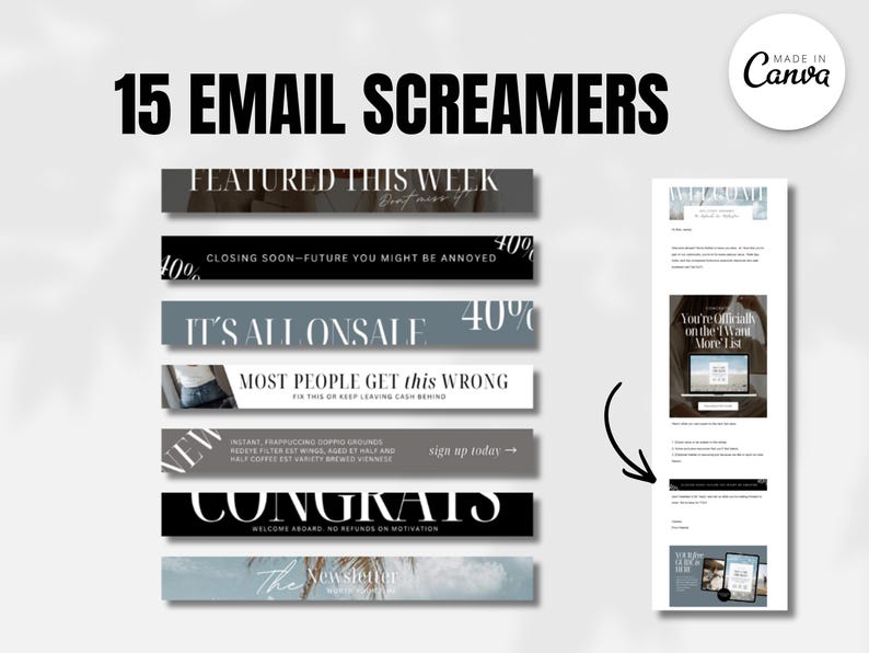 Your Emails Don’t Need to Blend In, and Not Everything Has to Be Beige!
Somewhere along the way, “professional” became a synonym for beige, safe, and forgettable.
But your emails can feel like you — warm colors, confident typography, a thoughtful email branding that actually has personality.
If you want higher open rates and emails that actually stand out, these templates are for you. Because great emails deserve to be opened — and remembered.