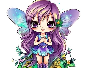 32 Magical Chibi Style Fairy Clipart High Quality PNG Files 