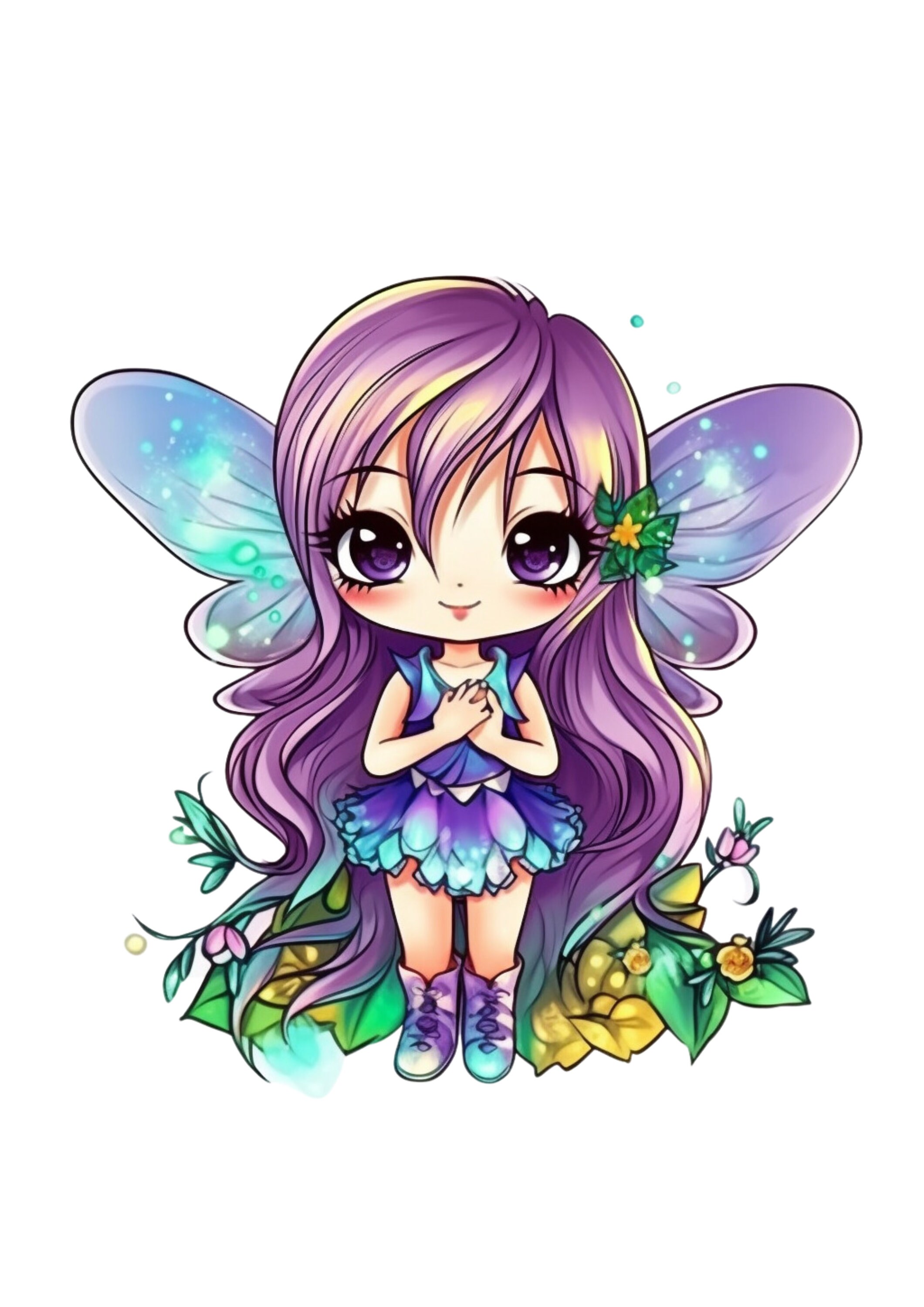 32 Magical Chibi Style Fairy Clipart High Quality PNG Files 