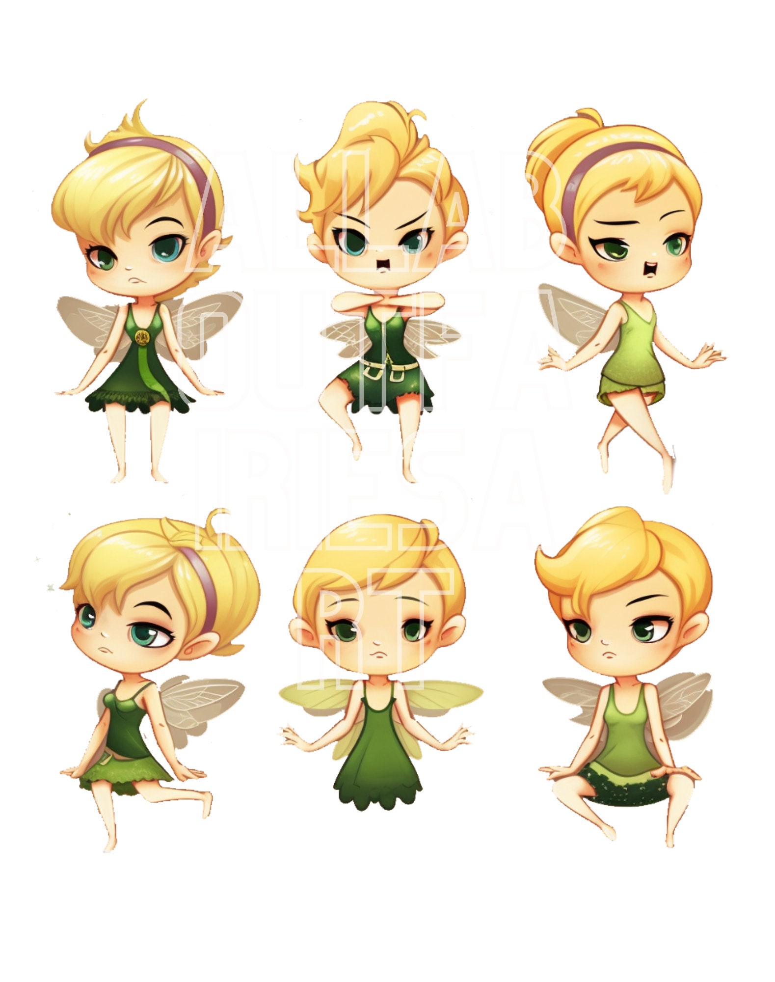 32 Magical Chibi Style Fairy Clipart High Quality PNG Files 