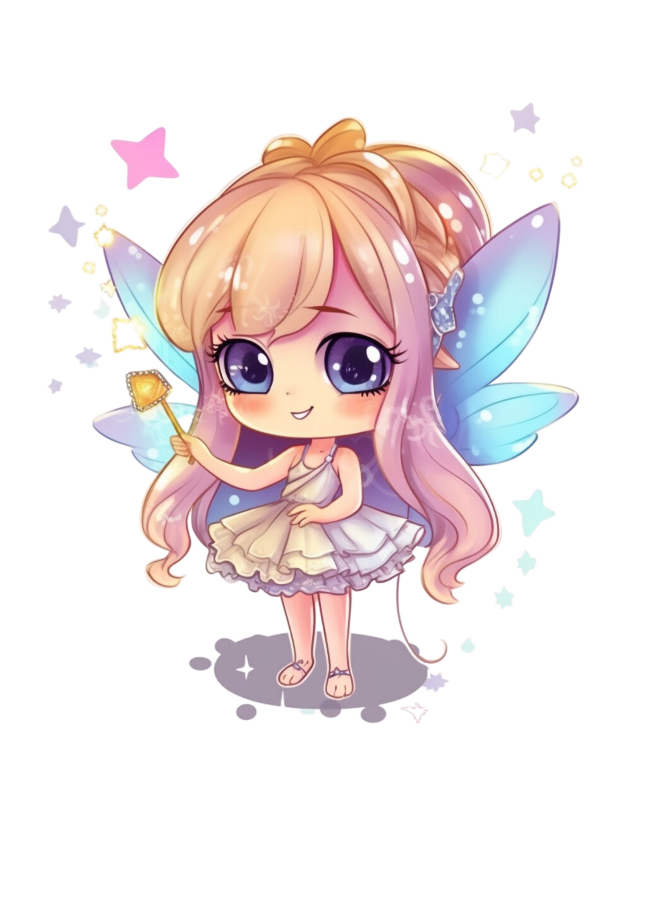 32 Magical Chibi Style Fairy Clipart High Quality PNG Files 