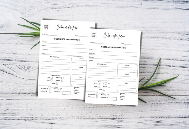 Custom Cake Order Form Template for Bakers Canva Editable Etsy