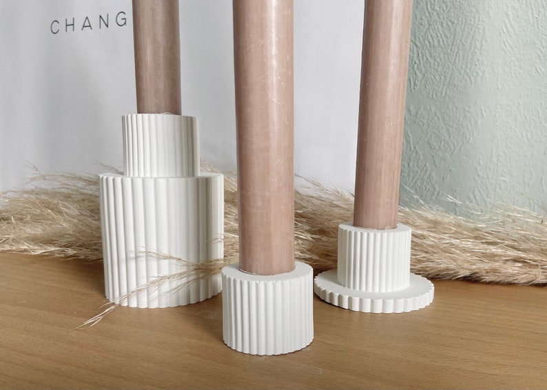Candle holder with grooves for taper candles. Individually or as a set image 1
