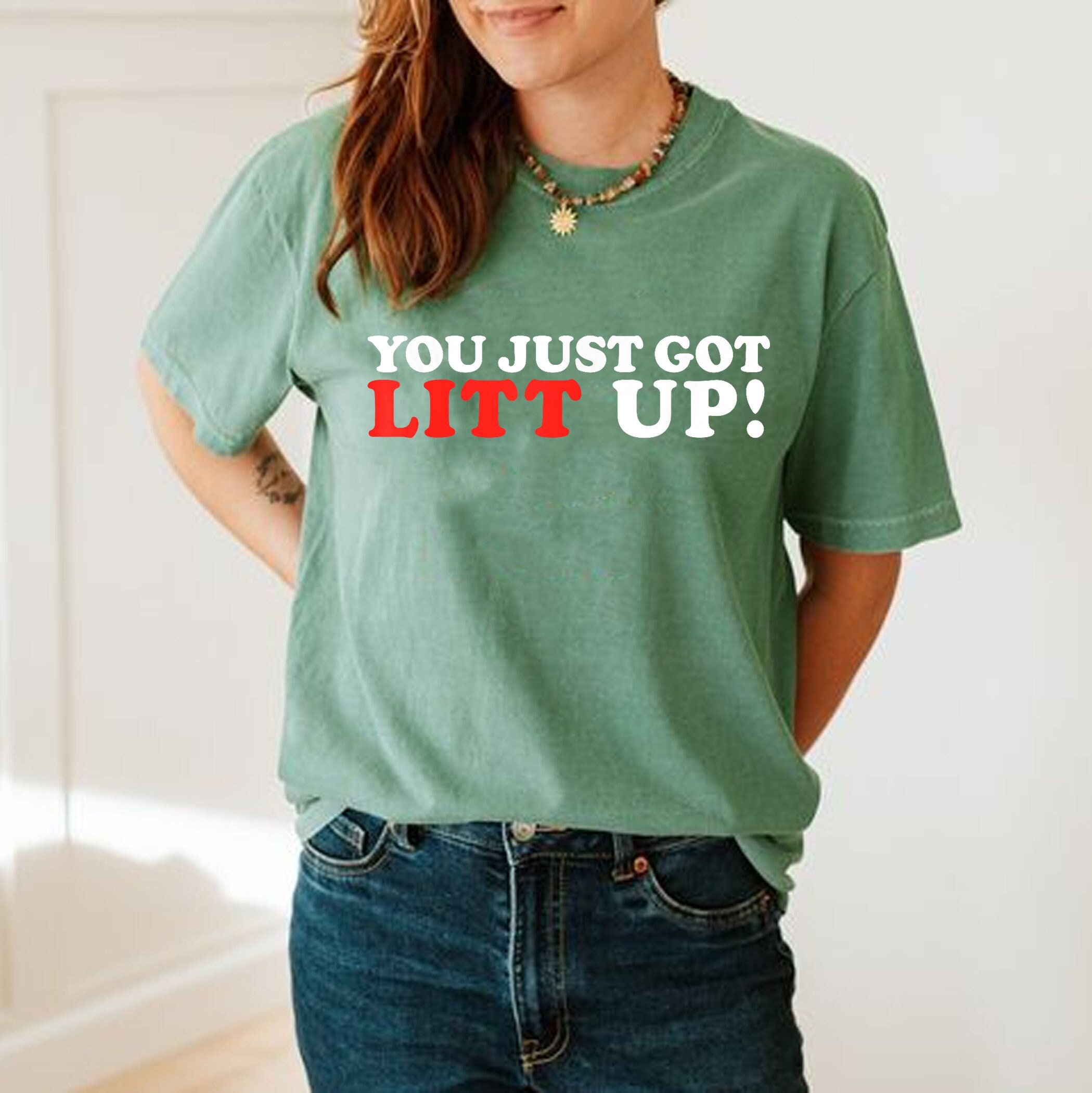 New You just got LITT up : Louis Litt : Suits Quote T-Shirt Oversized t- shirt plain black t shirts men - AliExpress