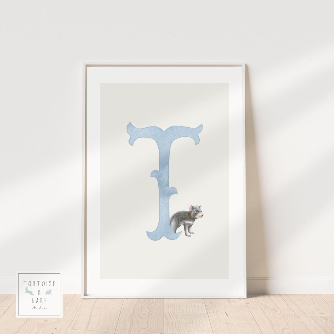 Tasmanian Devil Alphabet Letter T Print • Pastel Nursery Decor (digital ...