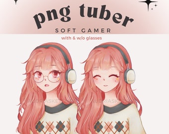 Gamer Anime Girl PNGTUBER Avatar | For Twitch, Discord, Youtube Streamers & Livestreaming, OBS | Premade Ready to use GIFtuber/ PNG tuber