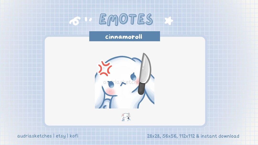 Cinnamon Roll Dog Plush Puppy Emote Angry Knife Ready to Etsy