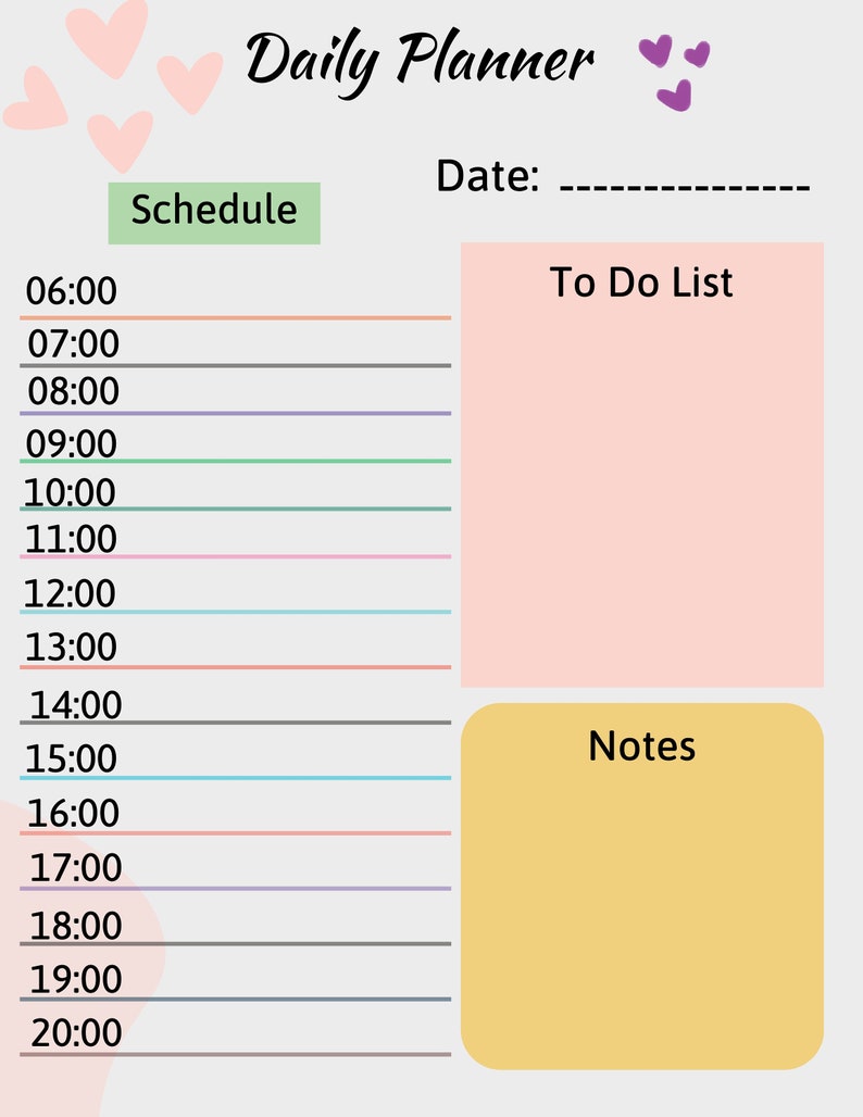 Daily Planner for Kids Printable, Instant Download, Printable Kids ...