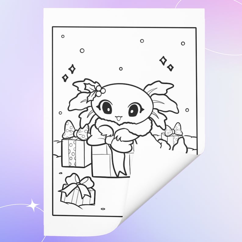Axolotl Christmas Coloring Book - Etsy