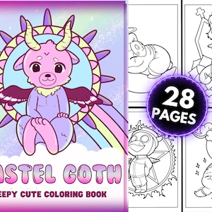 Creepy Kawaii Pastel Goth Coloring Book, Cute Halloween Spooky Coloring For Teens