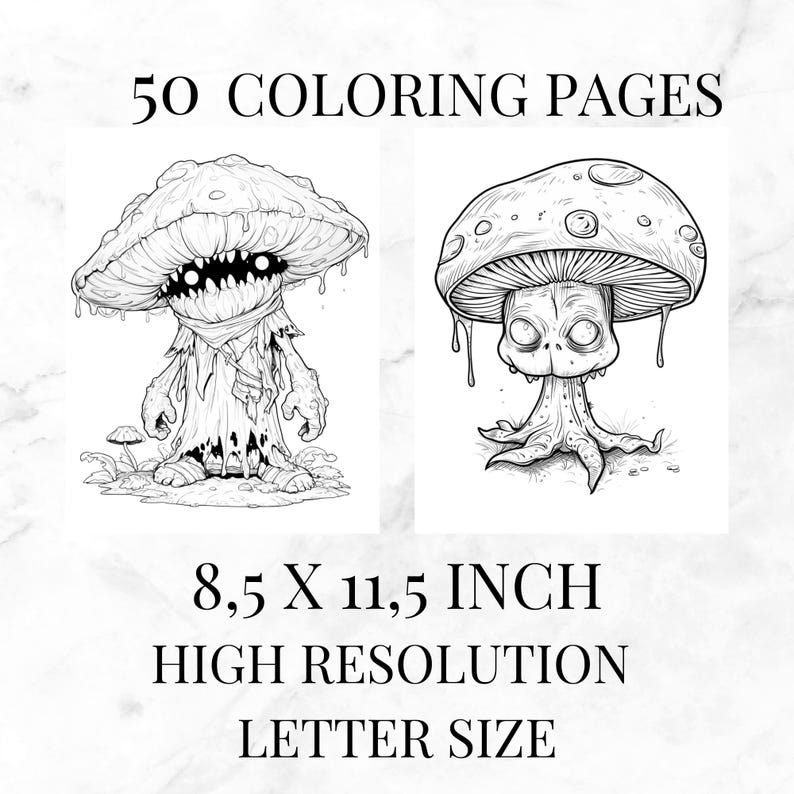 50 Mushroom Coloring Pages for Spooky Halloween Printable Coloring for ...