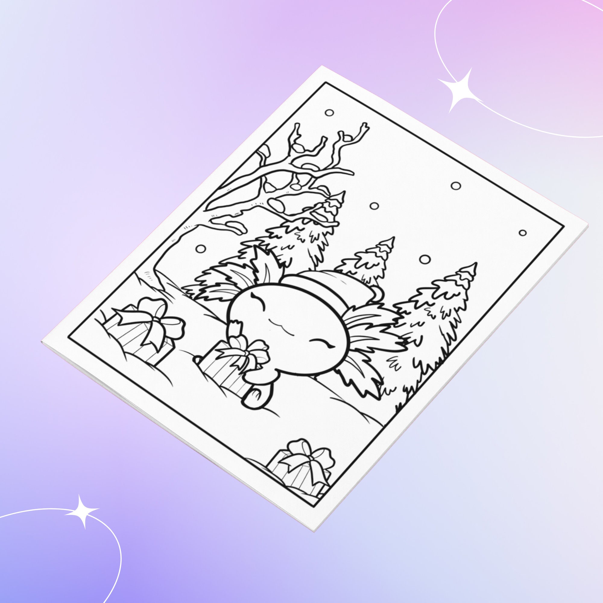 Axolotl Christmas Coloring Book - Etsy