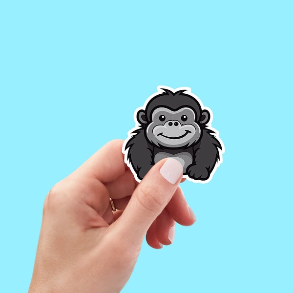 Gorilla Sticker, Cute Sticker, Animal Sticker, cartoon sticker, cartoon animal, stickers, sticker for gift