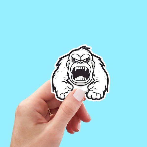 Gorilla Sticker, Angry gorilla, Animal Sticker, cartoon sticker, cartoon animal, stickers, sticker for gift