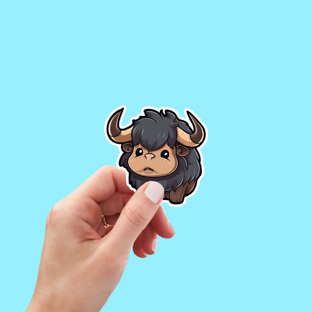 Buffalo Sticker, Cute Sticker, Animal Sticker, Cartoon Sticker, Cartoon ...