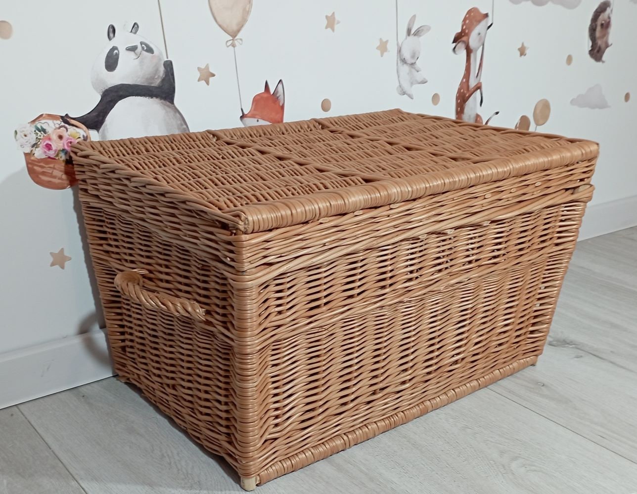 Wicker basket toy storage discount