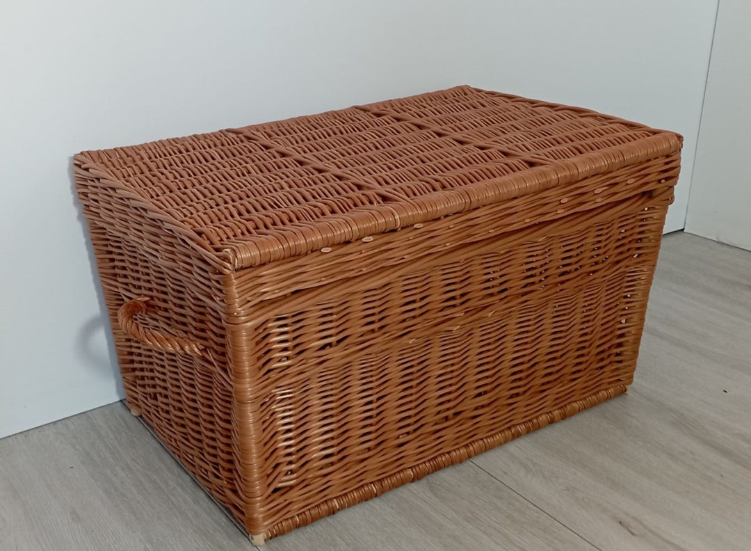 Wicker Chest in Natural Color Toy Trunk Wicker Toy Chest Etsy