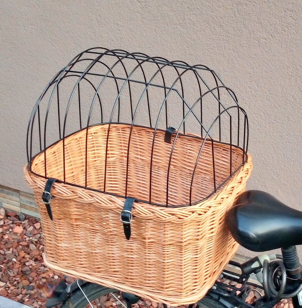 Rear Bicycle Basket Large Dogs, Handmade Wicker Bicycle Basket for a