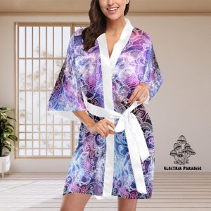 Trippy Waves Kimono / Kimono Style Robe / Festival Kimono / Rave Outfit / Festival Gear